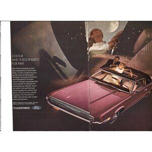Ford 1969 Thunderbird Luxury Car Sunroof 1960 Vintage Print Ad 2 PAGE 9 inch